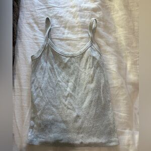 Aritzia TNA ribbed grey tank top